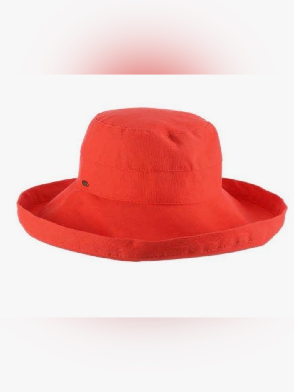 Scala Giana Cotton Upturn Sun Hat Coral UPF 50+ Packable Adjustable Washable
